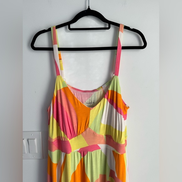 Torrid Tiered Maxi Dress Vibrant Multicolor Women’s Plus size 1X NEW Vacation - Picture 3 of 11